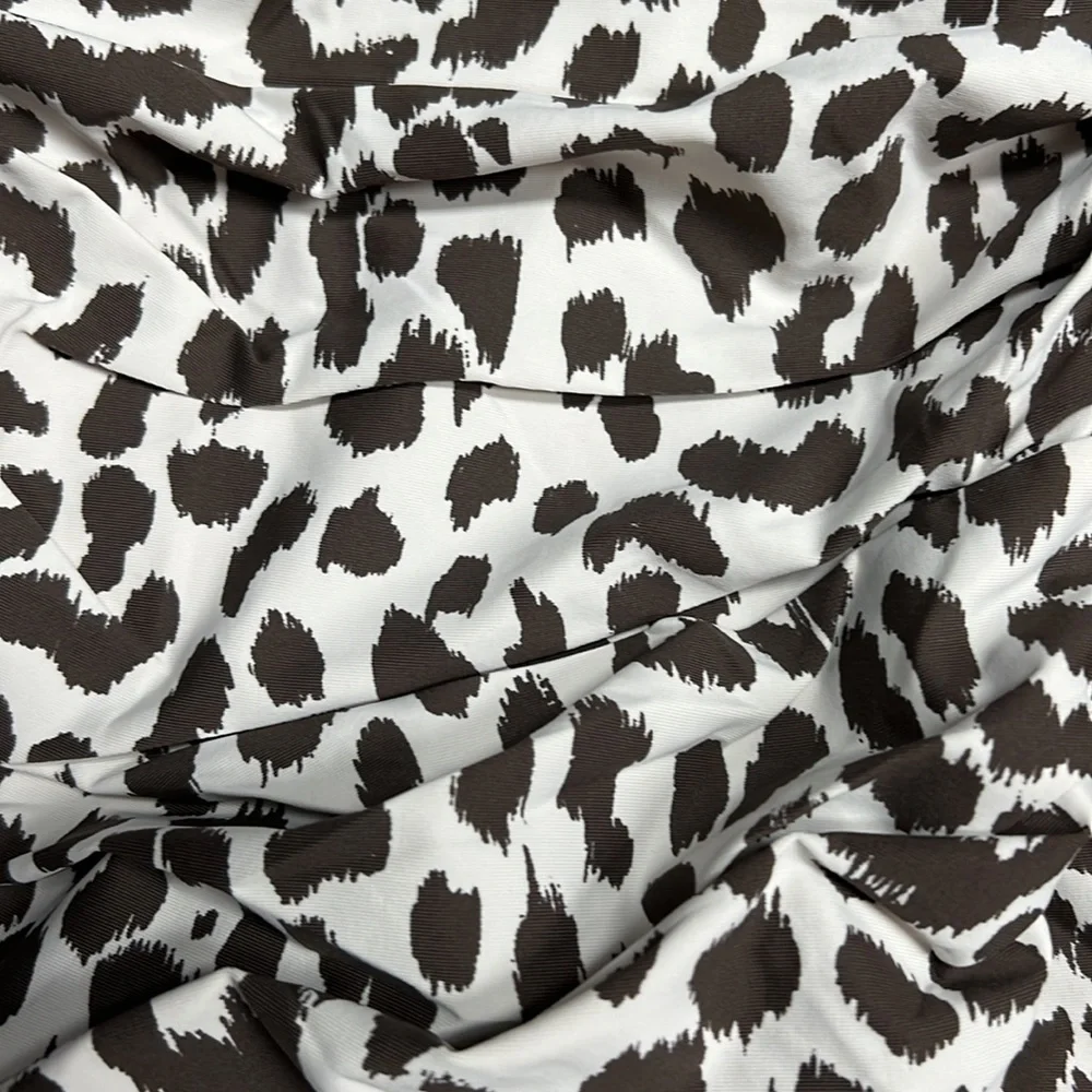 J.Crew Ruched bandeau one-piece swimsuit in leopard print.